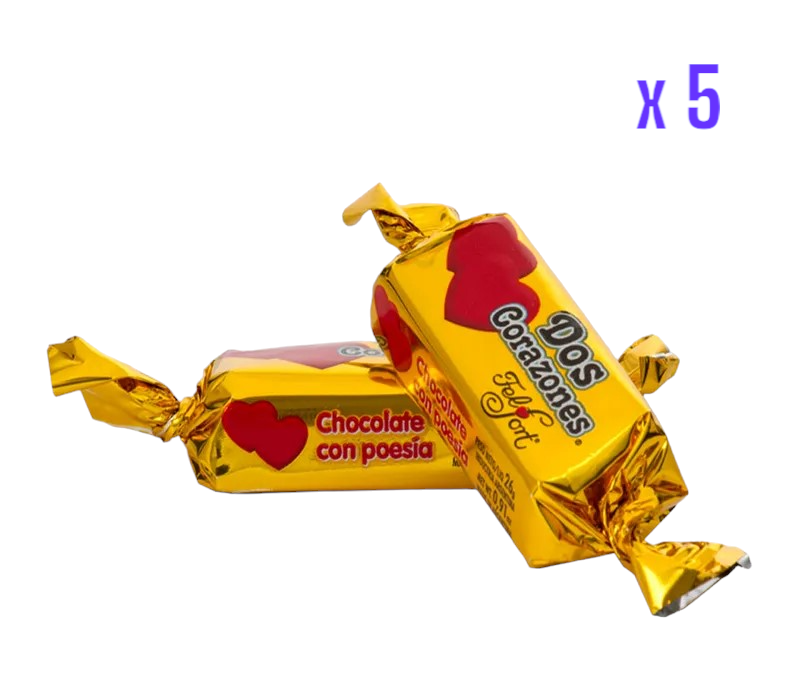 Bombon Dos Corazones 26gr x 5 uds.