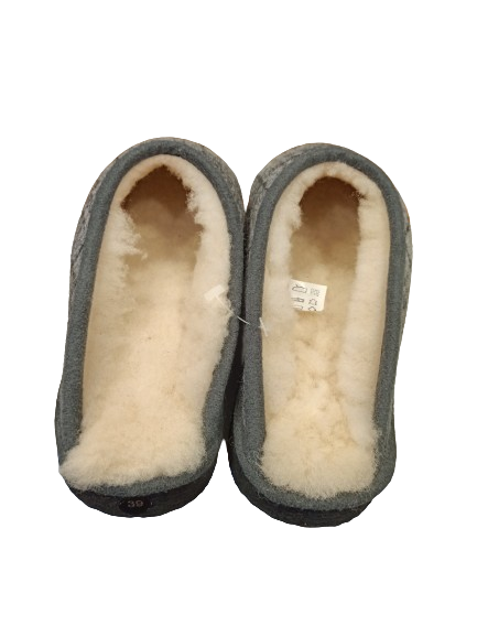 Lambskin and burel slipper