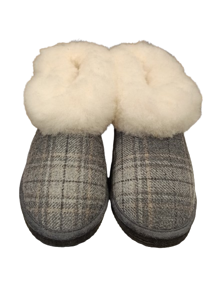 Lambskin and burel slipper