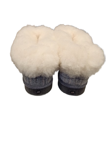 Lambskin and burel slipper