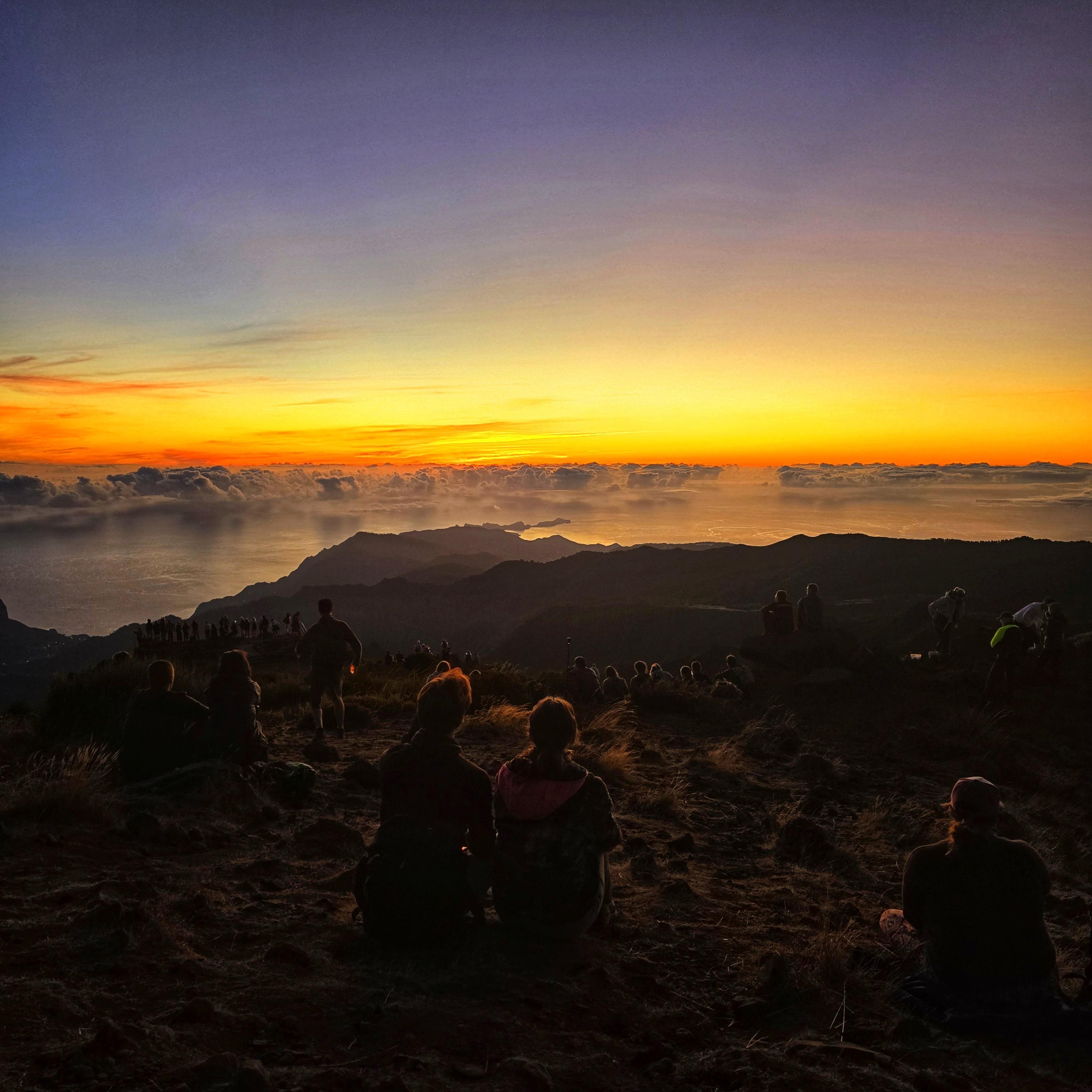 Sunrise at Pico do Arieiro with Levadas and Fanal Forest