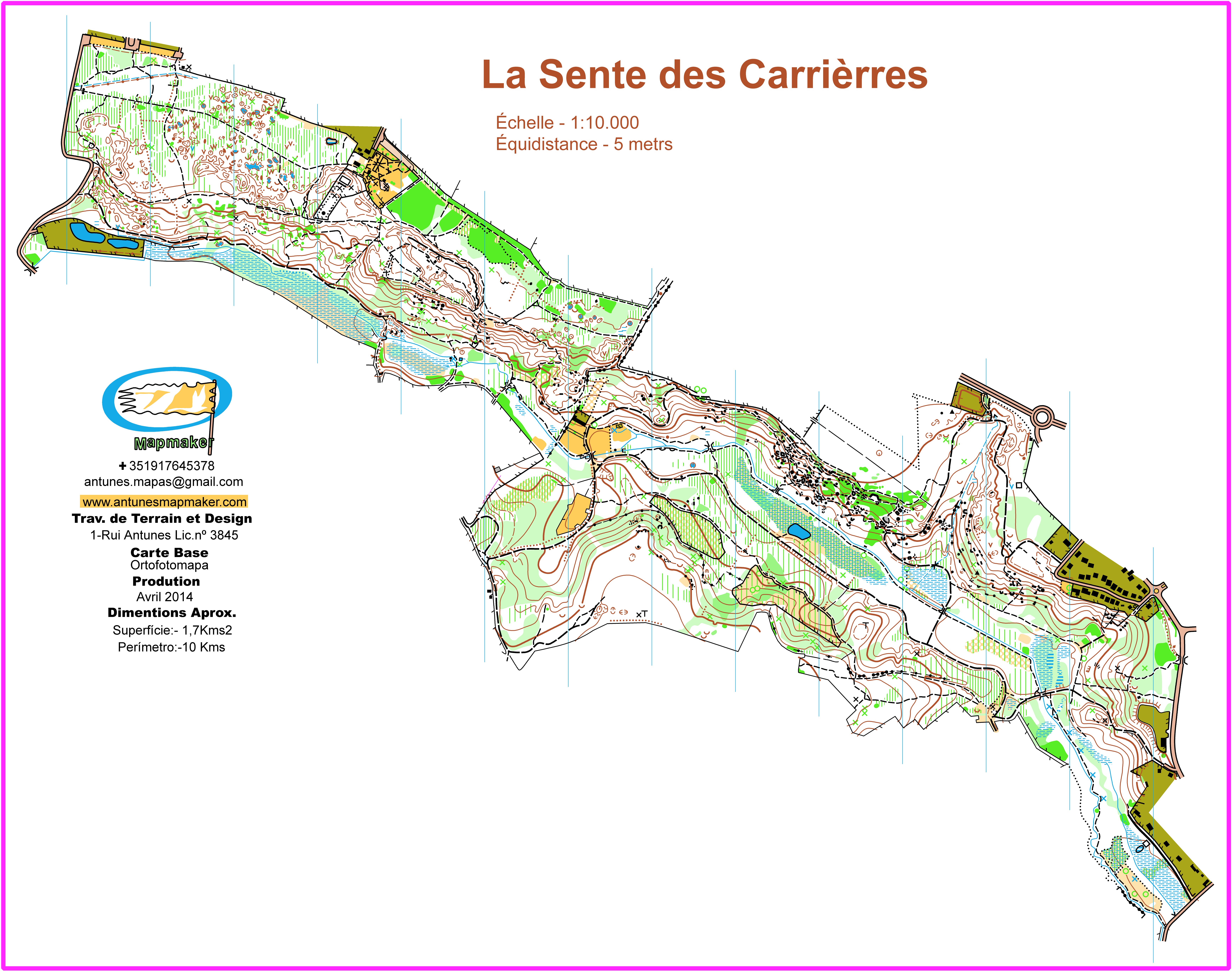 (164) - La Sente des Carrières Map - France April2014
