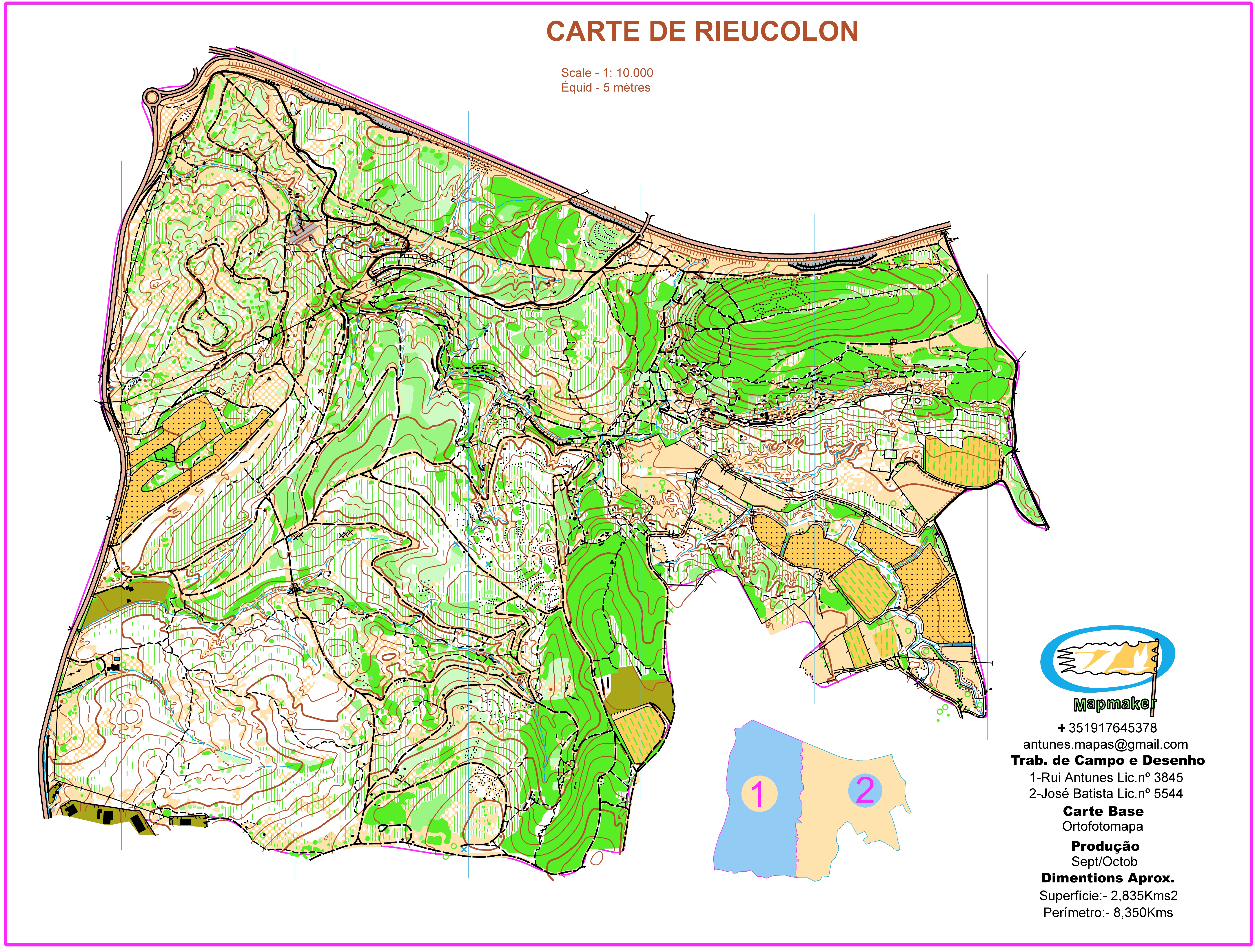 (152) - Rieucolon Map - France Aug/Sep2013
