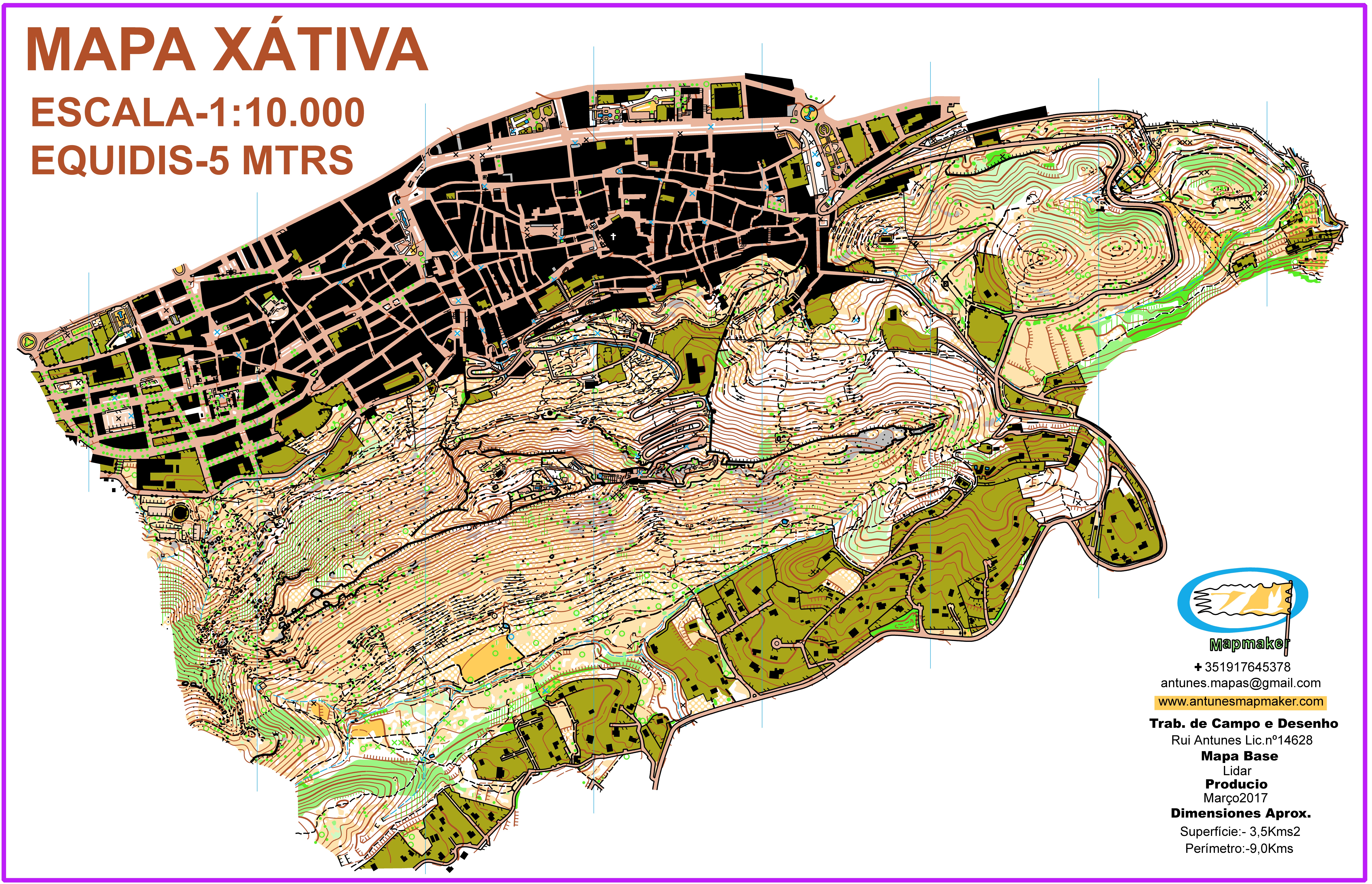 (209) - Xátiva Map - Spain March 2017
