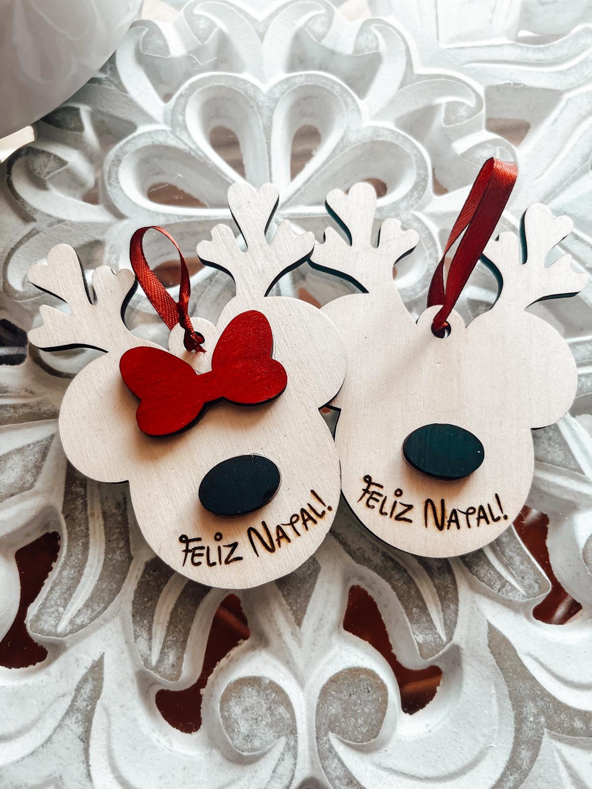 Enfeite Natal - Mickey & Minnie Rena