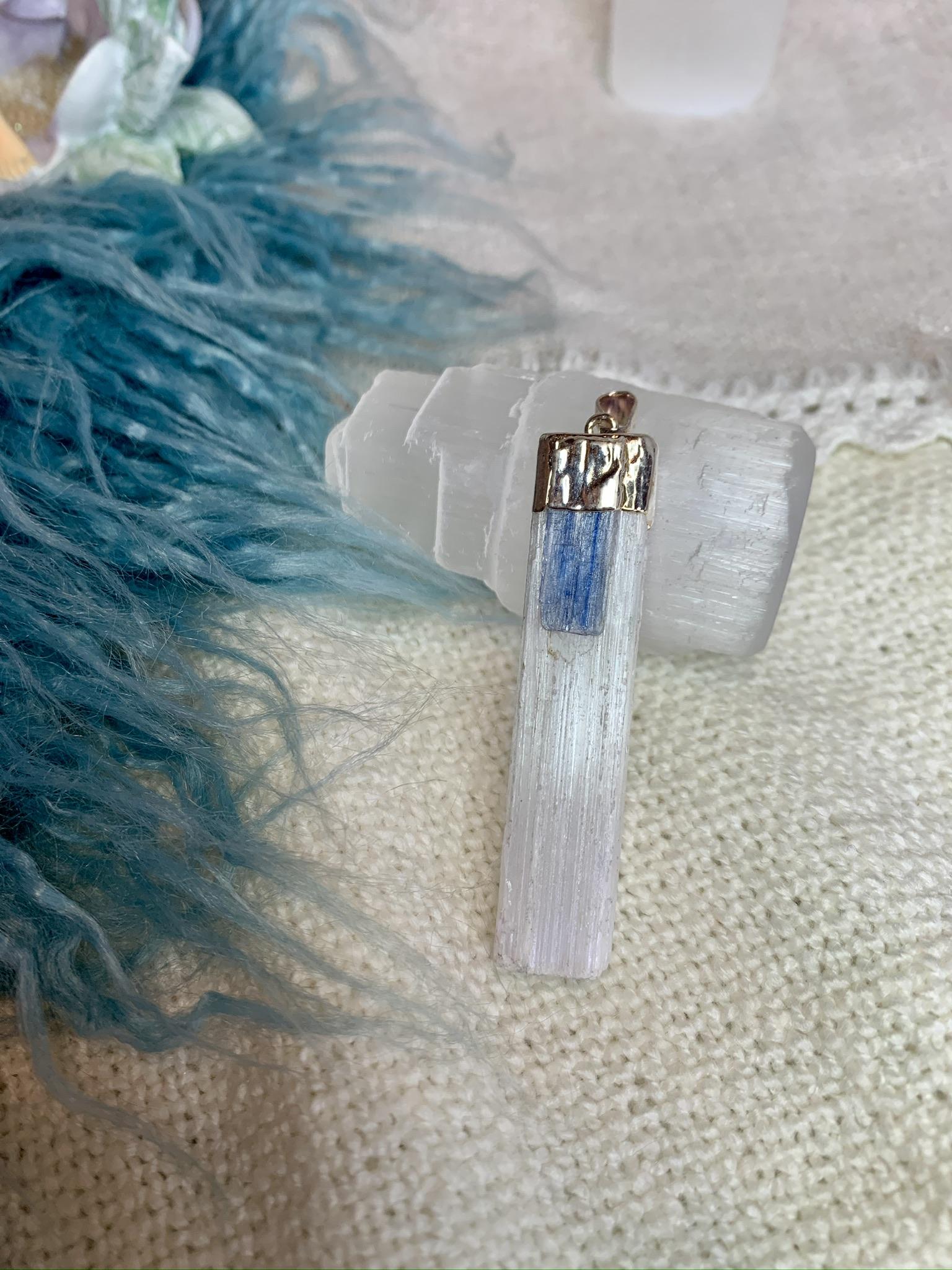 Pendente Selenite/Cianite Azul 