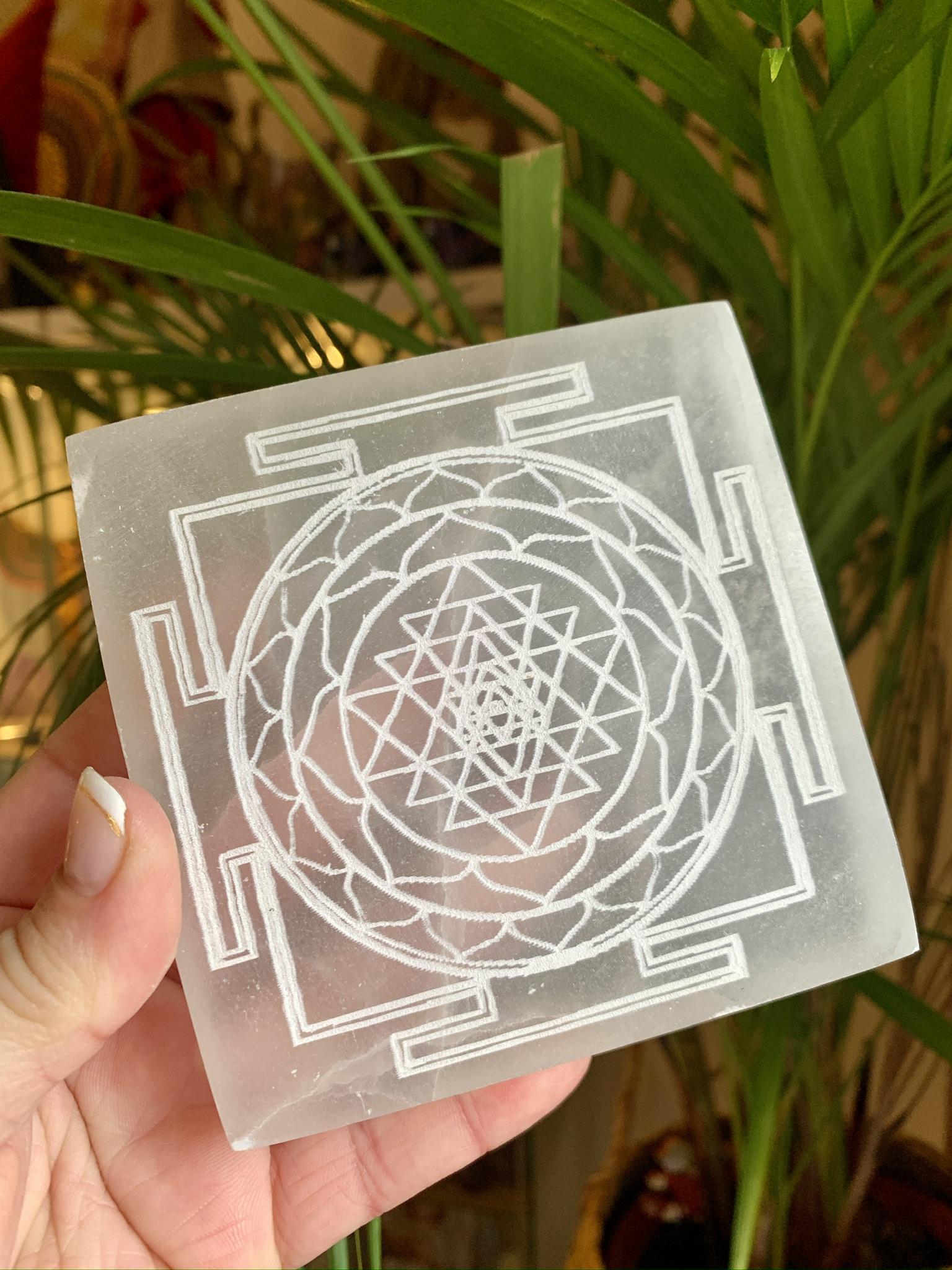 Base Selenite Sri Yantra 