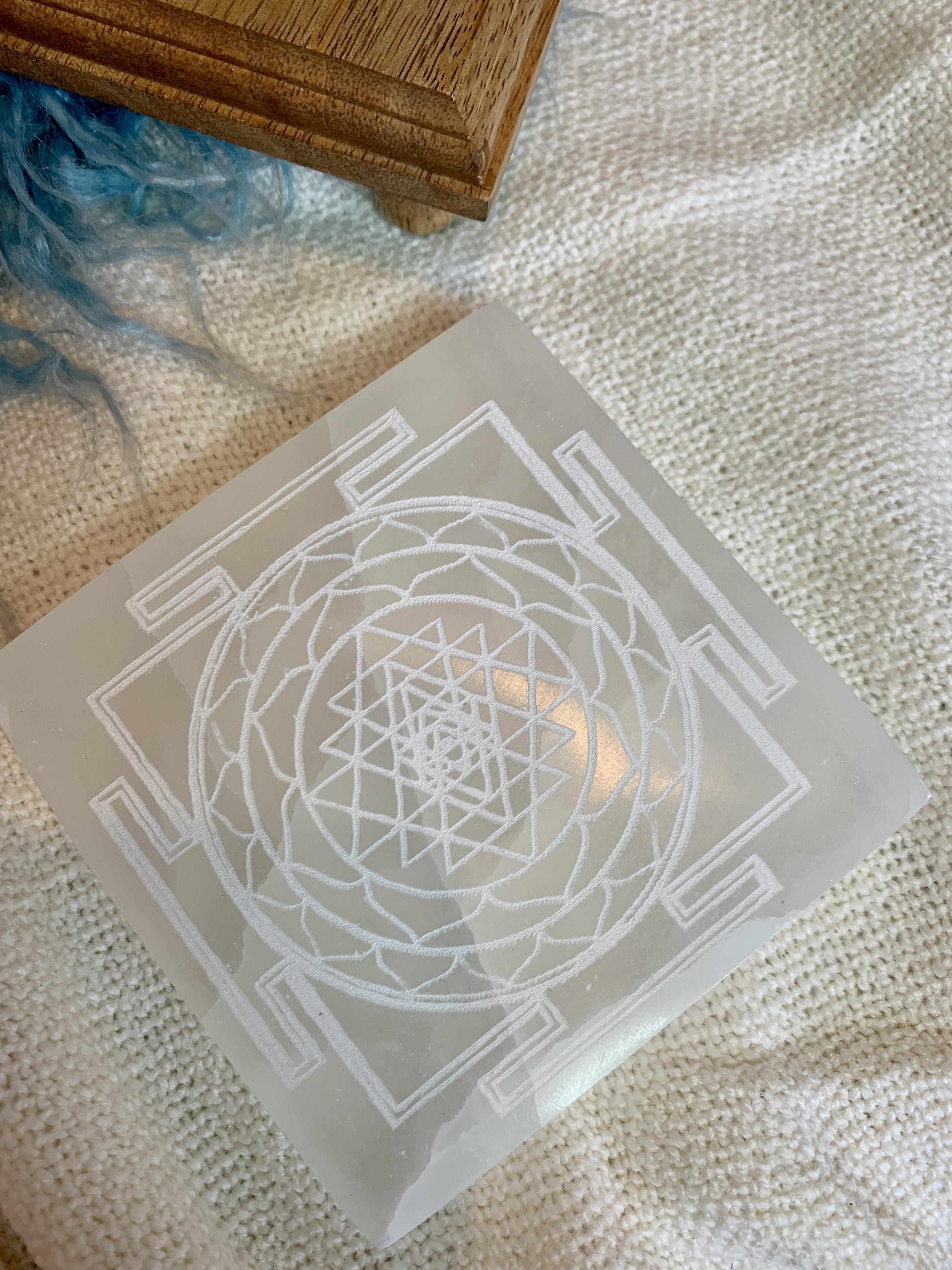 Base Selenite Sri Yantra 