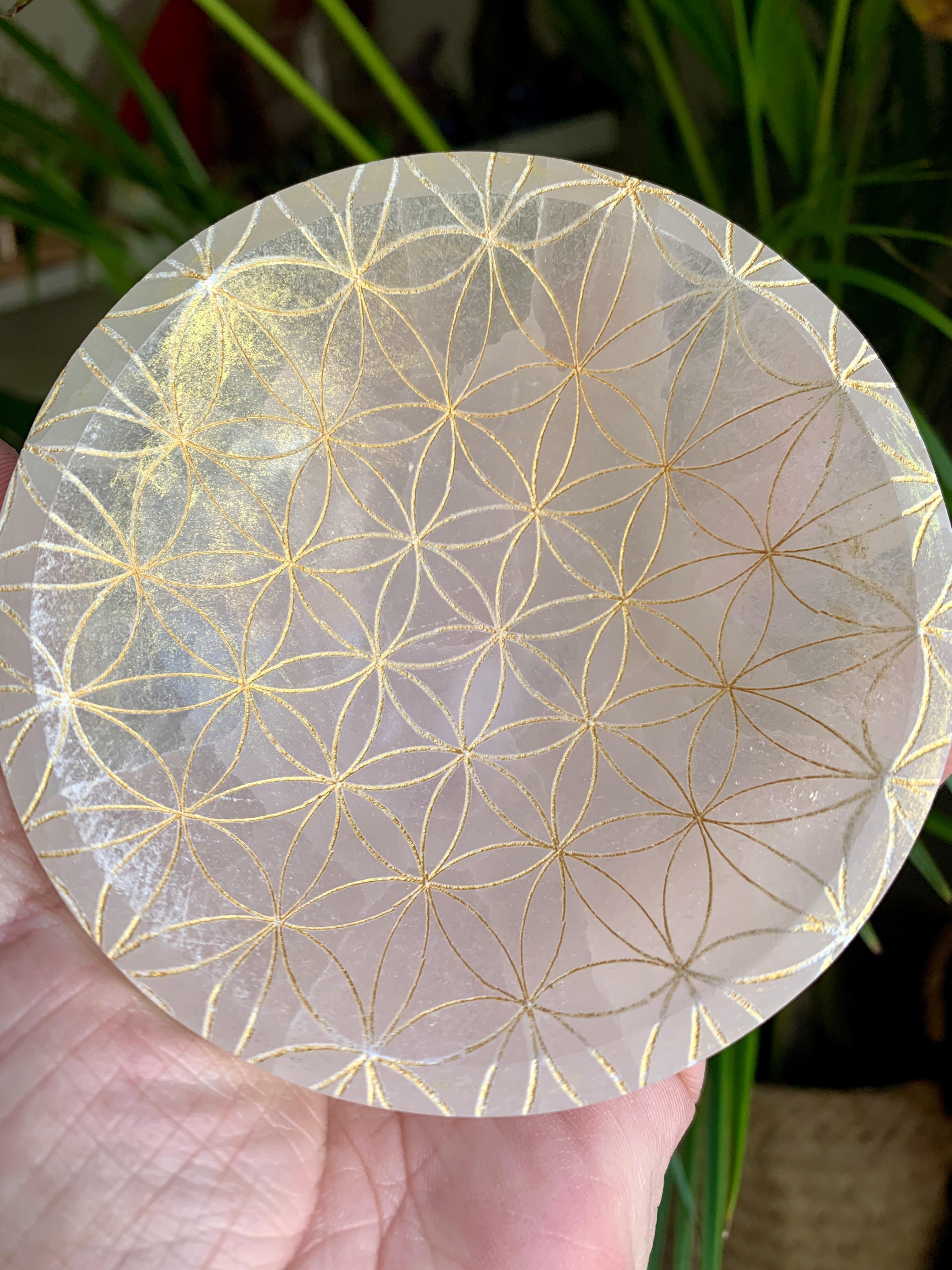 Taça Selenite Flor da Vida 